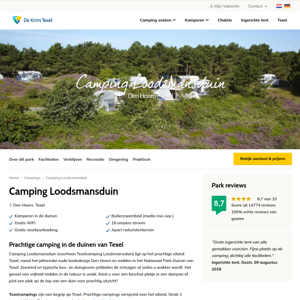 Texelcamping Loodsmansduin